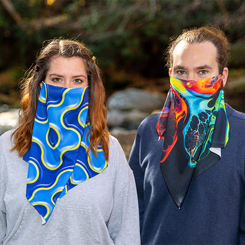 bandana style face mask with ear loops