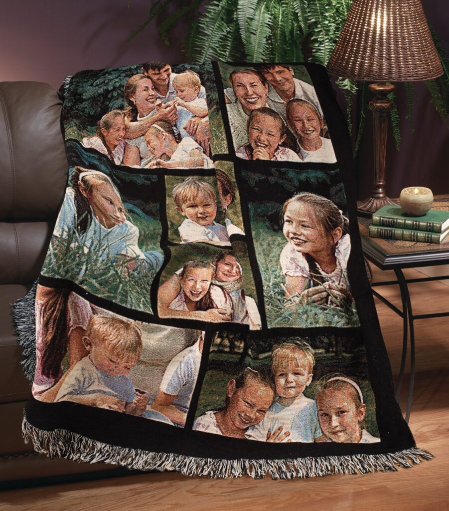 Collage woven blanket