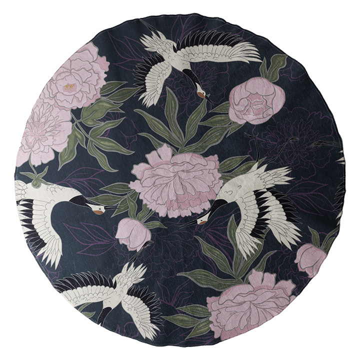 Round Rug Flat Front Printed