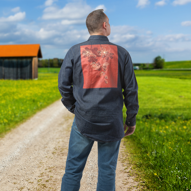 men's dtg western shirt - back_Print-Modeled