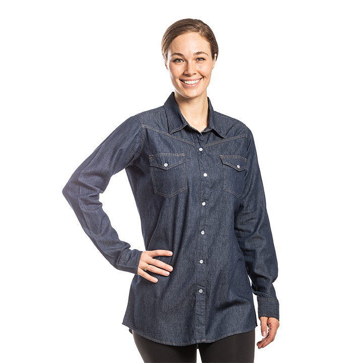 Women's_Denim_Western_Shirt-Front_Blank-Modeled_01