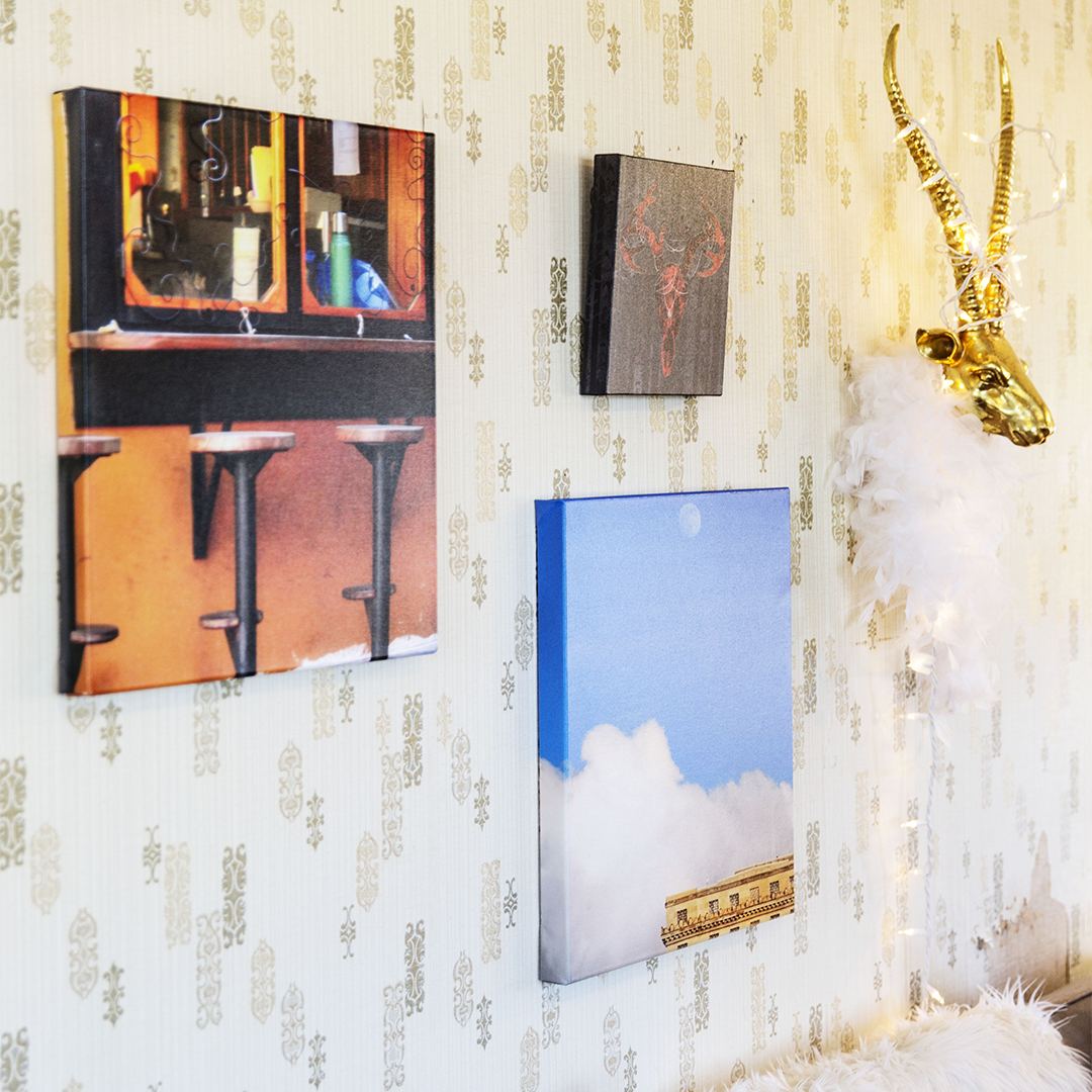 gallery wrapped canvases - wall setup