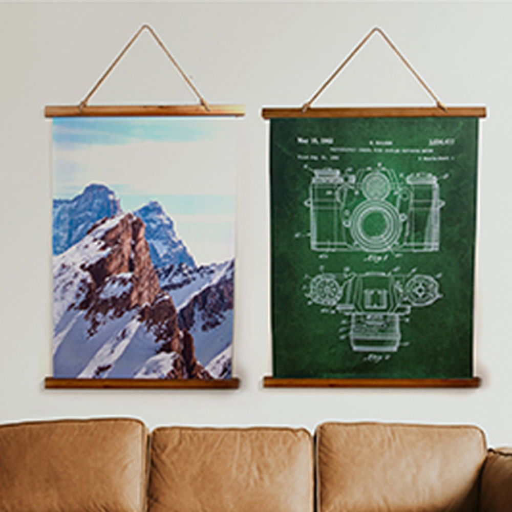 Wood Topped Wall Tapestries