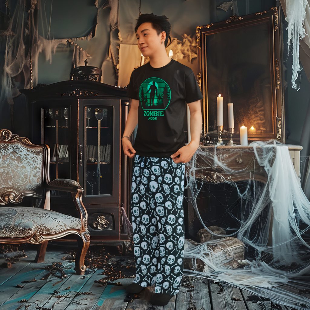 Halloween Pajama Bottoms and DTG T-shirt