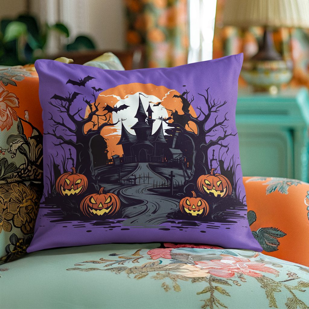 Halloween Throw Pillow Lifestyle
